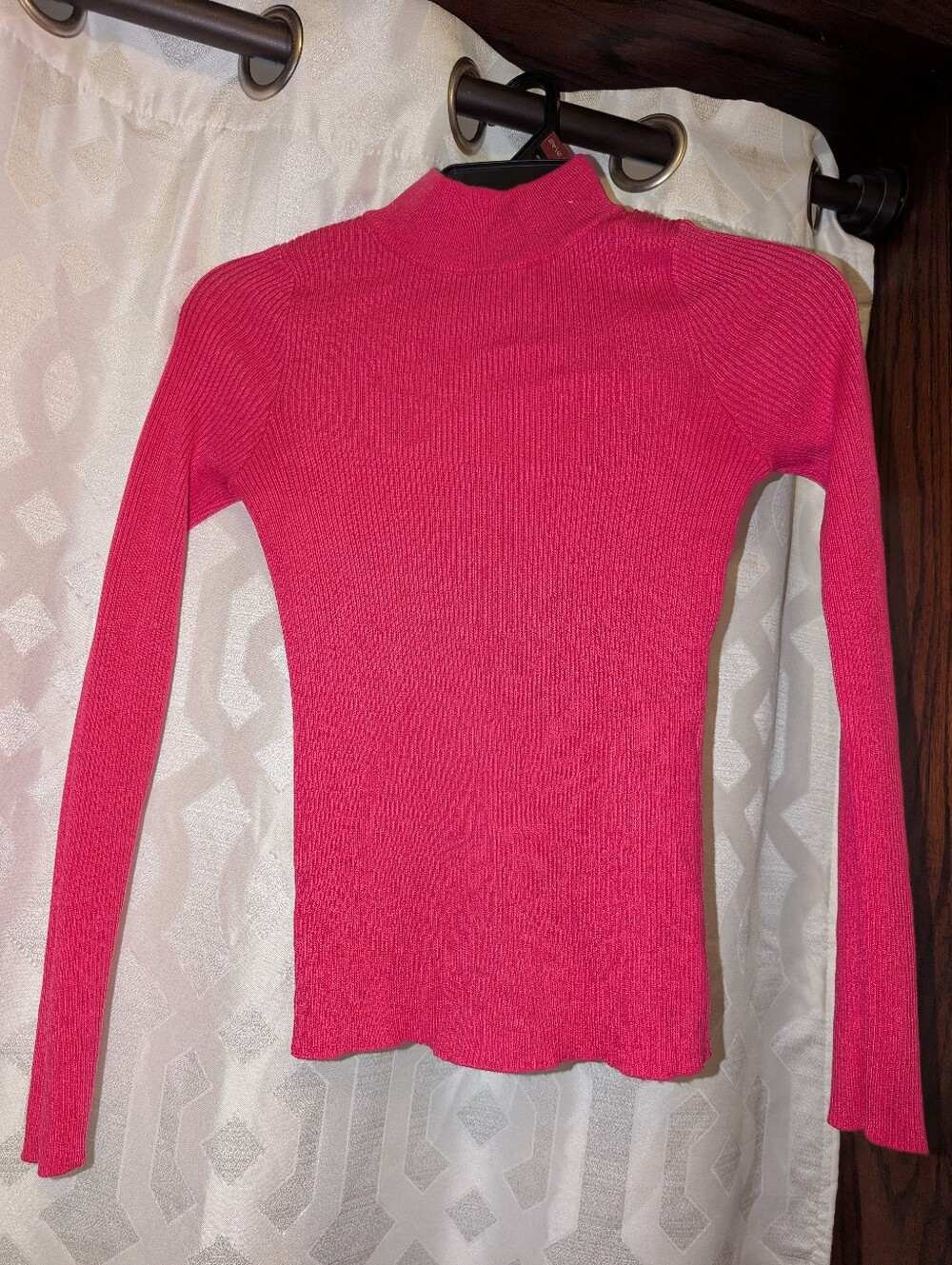 Fashion Nova Ribbed Turtleneck Sweater in Hot Pink